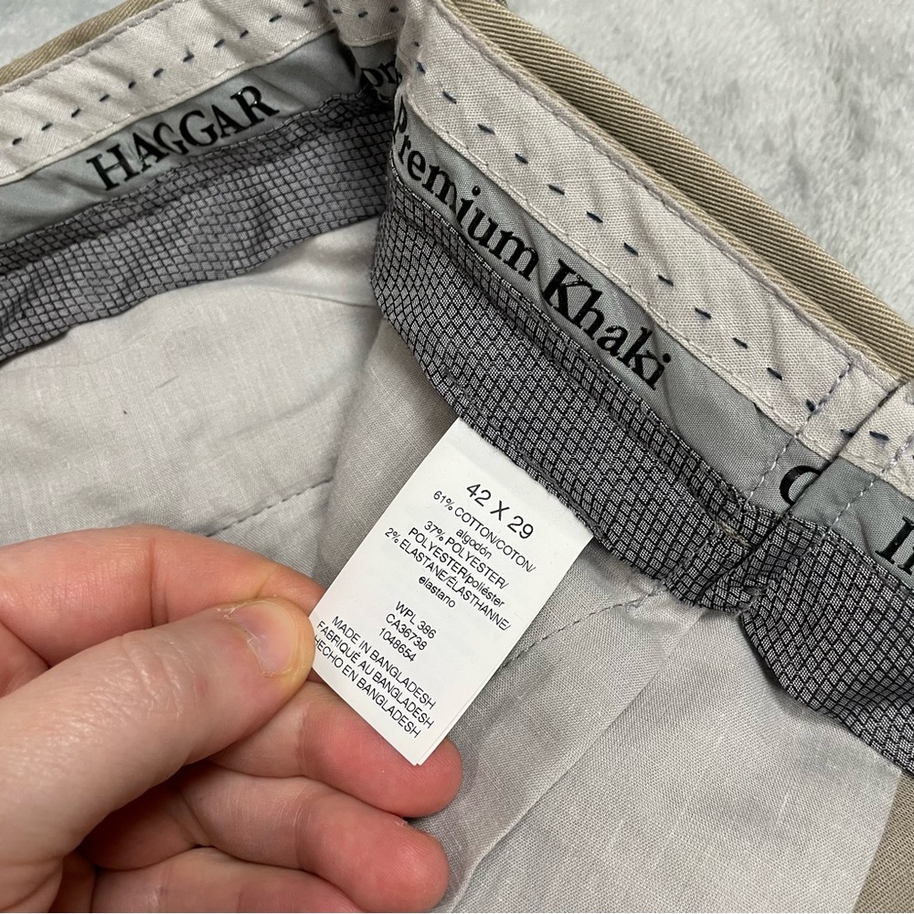 Haggar Pants 42x29 Mens NWT Iron Free Premium Khaki Classic Fit - Picture 7 of 9